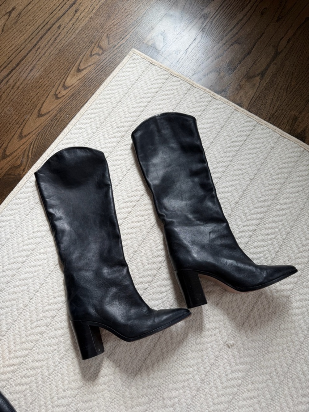SCHUTZ Black Over-the-Knee Leather Boots